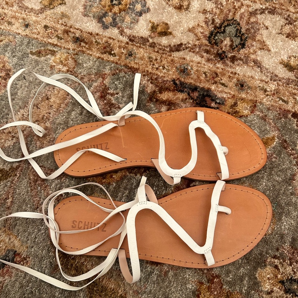 Schutz Strappy Sandal in white